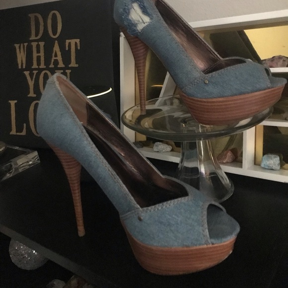 Bakers Stiletto Denim Heels - Picture 2 of 10